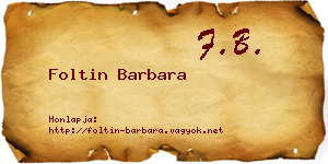 Foltin Barbara névjegykártya